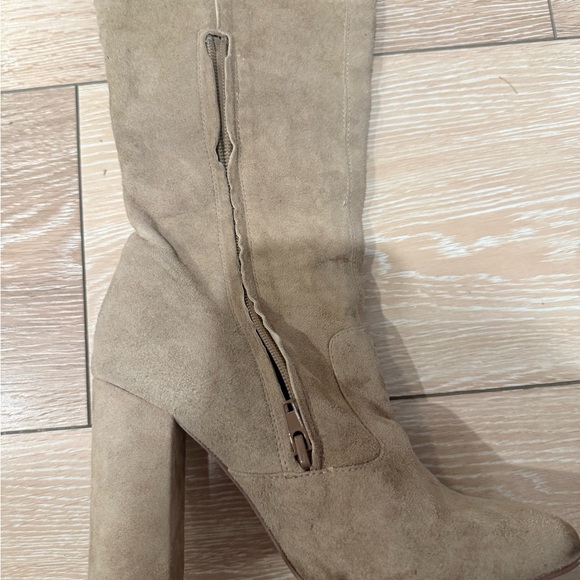 Tan Suede Over-the-Knee Boots - Picture 10 of 16